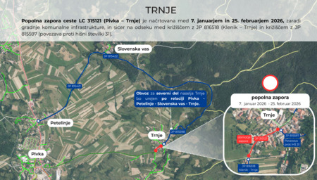 grafični prikaz podaljšanja popolne zapore ceste – Trnje