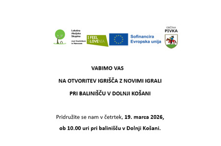 vabilo na otvoritev igrišča v Košani