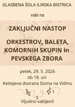 ZAKLJUČNI NASTOP ORKESTROV... MAJ 2026