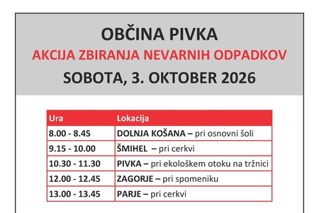 razpored zbiranja nevarnih odpadkov
